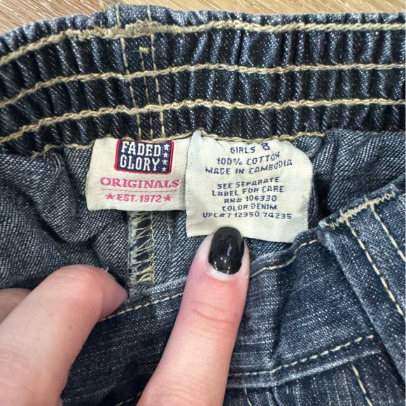 Faded Glory Girls Denim Skirt with Heart Pockets Size 8 - Picture 4 of 6